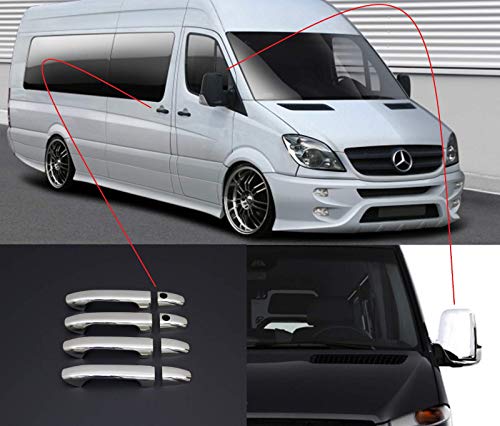 Se adapta a 2006-2017 para Mercedes Sprinter W906 ABS cromado espejo cubre manija de puerta S.St Se adapta a 2006-2017 para Mercedes Sprinter W906 ABS cromado espejo cubre manija de puerta S.St