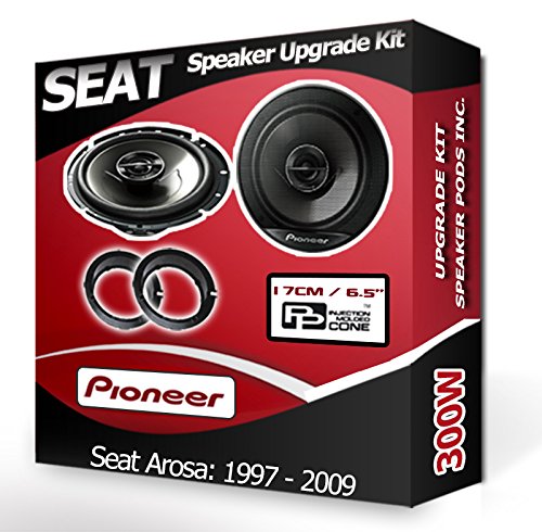 Seat Arosa Pioneer Altavoces para Puerta Delantera de Coche Altavoces + Aros adaptadores, 240 W