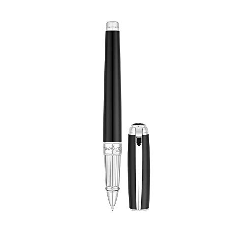 S.T. Dupont Line D - Bolígrafo de punta redonda, color negro y paladio