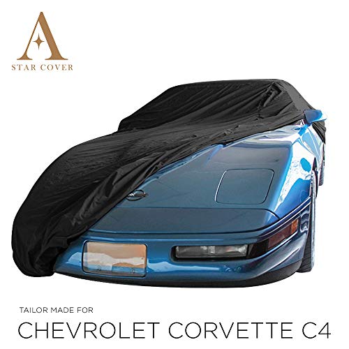 Star Cover Funda DE Exterior Chevrolet Corvette Cabrio (C4) | Negro Cubierta DE Coche Exterior | Cubierta Auto | 100% Impermeable Y Transpirable | Entrega RÁPIDA