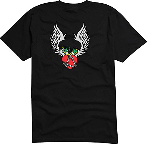 T-Shirt - Camiseta D657 Hombre negro con la impresión en color Color de la opción XXL - diseño Tribal cómico / copas con ala y alambre espinoso