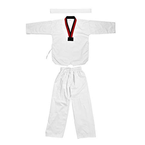 Taekwondo Uniforme, traje de algodón completo Taekwondo ropa uniforme de artes marciales disfraz de karate para adultos y niños (120)