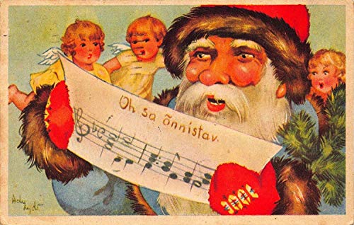 TOCMANE Cartel de metal con texto en inglés "Christmas and Children Cherub Angels Singing", 20,3 x 30,5 cm