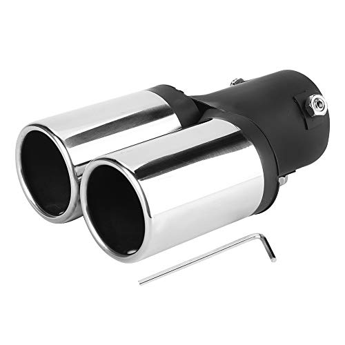 Tubo de escape Punta de escape doble Tubo de escape Acero inoxidable Coche universal Tubo de escape doble modificado Punta del silenciador trasero Cola de garganta Tubo de escape Punta de escape doble Tubo de escape Acero inoxidable Coche universal Tubo de escape doble modificado Punta del silenciador trasero Cola de garganta
