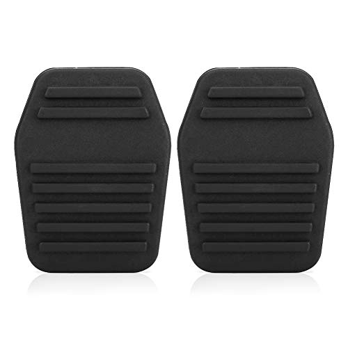 Un par de almohadillas para pedal de embrague de coche, cubierta para pedal de embrague de goma,color negro
