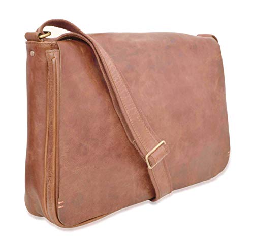 V-élan Bandolera de piel para hombre, estilo vintage, con funda para ordenador portátil, 30 cm de alto x 9,5 cm de profundidad x 40,6 cm de ancho, color coñac V-élan Bandolera de piel para hombre, estilo vintage, con funda para ordenador portátil, 30 cm de alto x 9,5 cm de profundidad x 40,6 cm de ancho, color coñac