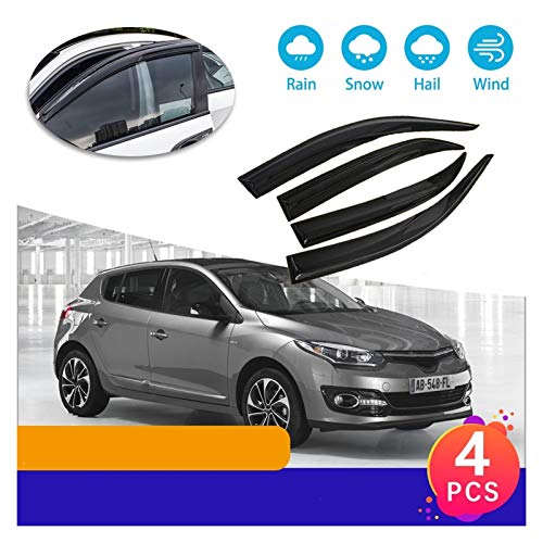 Ventanillas Viento y Lluvia Ventana Deflectores Respiradero Del Visera De Los Toldos De La Guardia Refugios Accesorios Para Renault Megane III 3 MK3 2009 2010 2011 2012 2013 2014 2015 Deflectores Aire