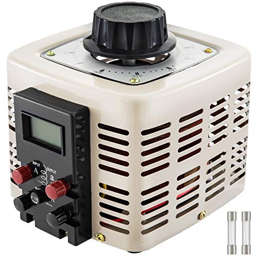 VEVOR Convertidor de Voltaje 1 Fase 2 KW 0-300 V Transformador de Potencia Regulador de Voltaje con Pantalla LCD y Seguro