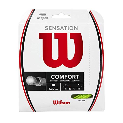 Wilson Juego de cordaje para raqueta de tenis, Sensation, Calibre 16 (1,30 mm), Verde neón, WR830170116