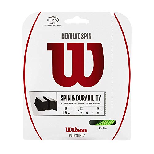 Wilson Revolve Spin Cordaje de tenis, 12.2 m, unisex, verde, 1.30 mm