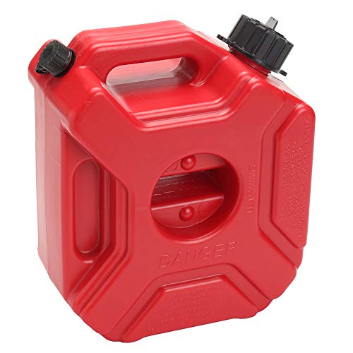3L Depósito Combustible Plástico Gas Lata Depósito con Soporte, Portátil Antiestático Anti- UV Bidón para ATV Utv Moto Coche Gokart - Rojo, Free Size