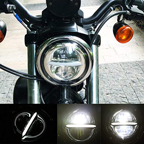 5-3/4 Faro redondo Halo LED 5,75 pulgadas DRL para Harley Davidson Dyna Softail Sportster Wide Glide Iron 883 Street Bob Low Rider