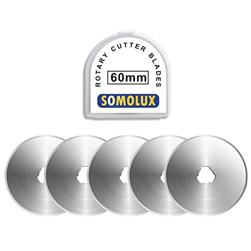 60 mm cuchillas giratorias 5 unidades por somolux, compatible con OLFA, FISKARS, Dremel, repuesto para cortador TrueCut, DAFA, artes manualidades de costura Scrapbooking de acolchado, Sharp y duradero 60 mm cuchillas giratorias 5 unidades por somolux, compatible con OLFA, FISKARS, Dremel, repuesto para cortador TrueCut, DAFA, artes manualidades de costura Scrapbooking de acolchado, Sharp y duradero