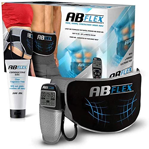 ABFLEX Estimulador Muscular Abdominales Cinturón de tonificación AB para Unos músculos Abdominales tonificados y Delgados (Negro)