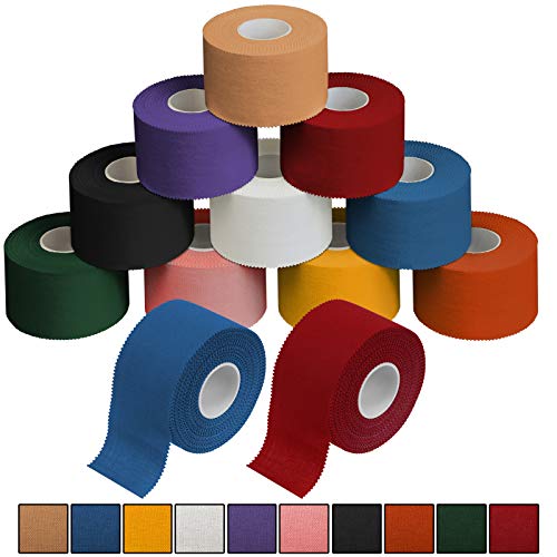 ALPIDEX 12 x Cinta Adhesiva Deportiva 3,8 cm x 10 m Sport Tape, Color:Colores Surtido