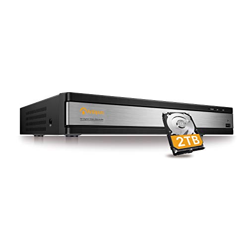 Anlapus 16 Canales 1080P H.265+ DVR Videograbador de Vigilancia 2TB Disco Duro para CCTV Sistema de Cámaras de Seguridad
