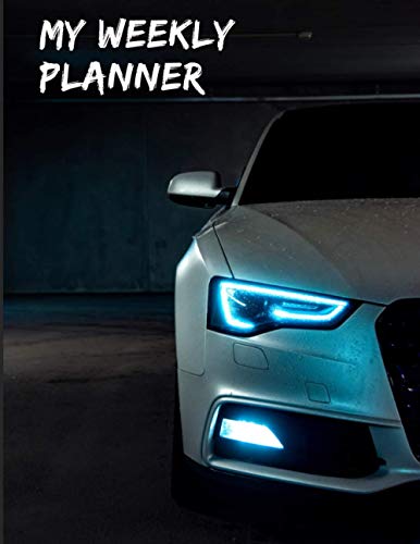AUDI A4 White Sedan  Undated Weekly Planner for Men: Custom interior to write in with to do lists, notes,log book, calendar. Perfect gift for  birthday or any occasion