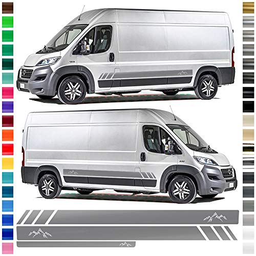 Auto-Dress® - Juego de pegatinas laterales para Fiat Ducato (disponible en varios colores, distancia entre ejes: L2)