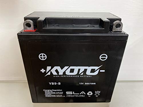 Batería de la motocicleta Kyoto YB9-B SLA compatible con Daelim VS125, VX125, VT, Evolution; Day Start 125 1997 - Listo para usar 12V 9Ah 135 x 75 x 139 mm