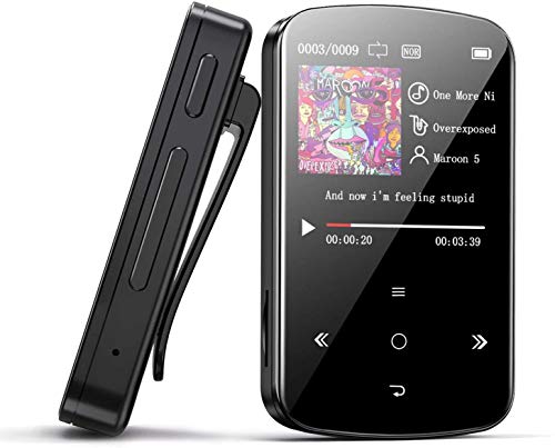 BENJIE 32GB Bluetooth Sport MP3 Player Mini mp3 con 128G HiFi portátil sin pérdidas, Calendario, podómetro Inteligente, Fotos, grabaciones, Libro electrónico