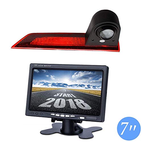 Cámara de Visión Trasera 3. Luz freno Cámara marcha atrás + 7 "Monitor para Ford Transit Custom V362 2012-2019 Cámara de Visión Trasera 3. Luz freno Cámara marcha atrás + 7 "Monitor para Ford Transit Custom V362 2012-2019