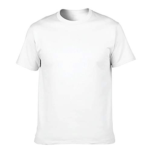 Camiseta de algodón para hombre con diseño de manga corta blanco S