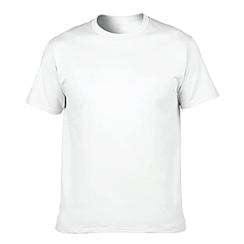 Camiseta de algodón para hombre con diseño de plantas blanco XXXXXXL