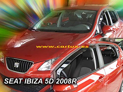 Car Lux AR05345 - Derivabrisas Deflectores de Viento Delanteros y Traseros para Ibiza 6J 5 Puertas