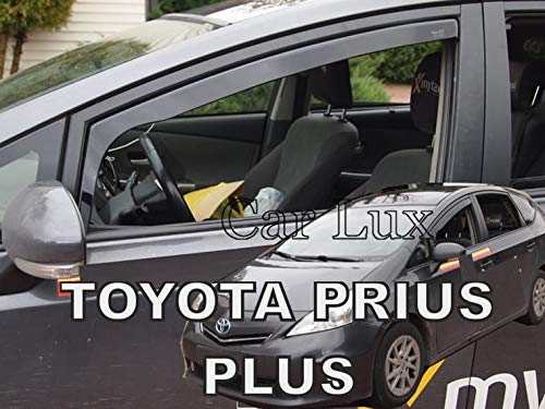 Car Lux AR05998 - Derivabrisas Deflectores de Aire Cortavientos de Ventanillas Delanteros para Toyota Prius Plus Prius+ a Partir de 2016-
