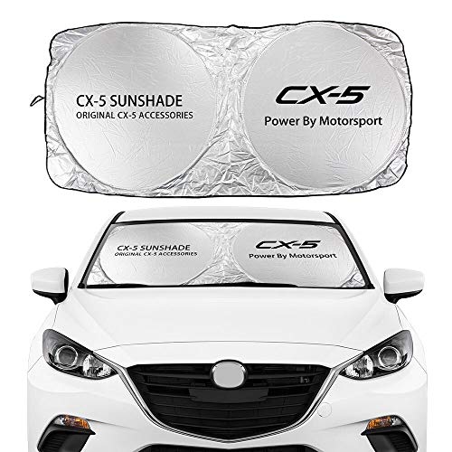 Coche Sun Shade Parasol Cubiertas de parabrisas de coches cubiertas de sombrilla con visión flodable Compatible con Mazda CX-3 CX-8 CX-9 CX-30 MX-5 DEMO CX-5 MS Premacy MPS Auto Accesorios mascotas pu