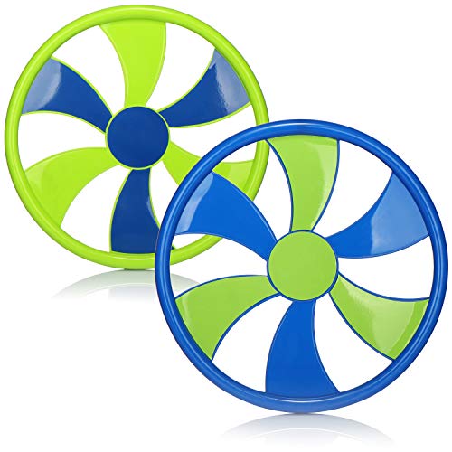 com-four® 2X Frisbee para niños y Adultos - Disco de Lanzamiento - Disco de Frisbee para Jugar - 30 cm Disco Volador [la selección varía] (2 Piezas - Verde/Azul)