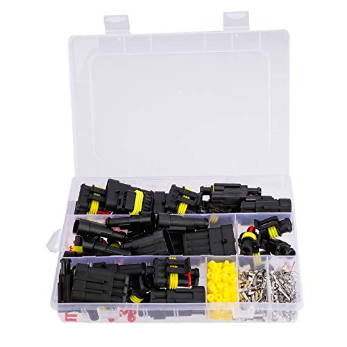 Conector Electrico Impermeable Kit 1/2/3/4 Pines Rápido Enchufe Terminal para Coche Moto Scooter Barco 352 Piezas Conector Electrico Impermeable Kit 1/2/3/4 Pines Rápido Enchufe Terminal para Coche Moto Scooter Barco 352 Piezas