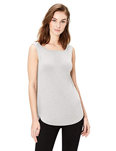 Daily Ritual Jersey Bateau-Neck Tank Top Camiseta, Luz Heather Gris, XL