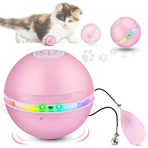 DazSpirit Bola De Gato Juguetes Interactivos Para Gatos,Pelotas De Juguete Para Gatos Juguetes Cat Chase,Eléctrica Interactivo Pelotas Para Gatos Con Luz Led,360 Grados Automática Giratoria,Carga USB DazSpirit Bola De Gato Juguetes Interactivos Para Gatos,Pelotas De Juguete Para Gatos Juguetes Cat Chase,Eléctrica Interactivo Pelotas Para Gatos Con Luz Led,360 Grados Automática Giratoria,Carga USB