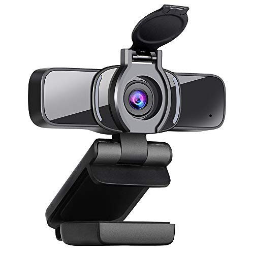 Dericam Webcam Full HD 1080P con Micrófono, Webcam Portátil para PC, Webcam USB 2.0, Streaming Cámara Reducción de Ruido para Videollamadas, Grabación, Conferencias con Clip Giratorio