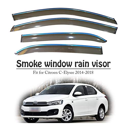 Derivabrisas para Citroen C-Elysee 2014 2015 2016 2017 20188 Ventana De Humo Visera De Lluvia Vent Sun Deflectores Guardia Accesorios Cortavientos ventanilla Coche