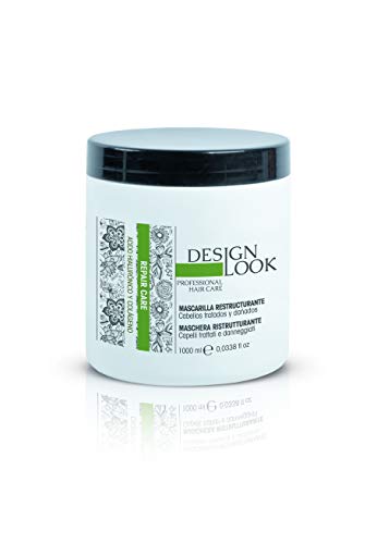 DESIGN LOOK MASCARILLA REESTRUCTURANTE Acido HIALURONICO Y COLAGENO Repair Care 1000ML, Negro, Estandar DESIGN LOOK MASCARILLA REESTRUCTURANTE Acido HIALURONICO Y COLAGENO Repair Care 1000ML, Negro, Estandar
