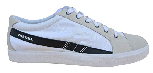 Diesel Sneakers D-String Low RGS - Zapatillas de deporte, color blanco y negro, color Blanco, talla 45 EU Diesel Sneakers D-String Low RGS - Zapatillas de deporte, color blanco y negro, color Blanco, talla 45 EU