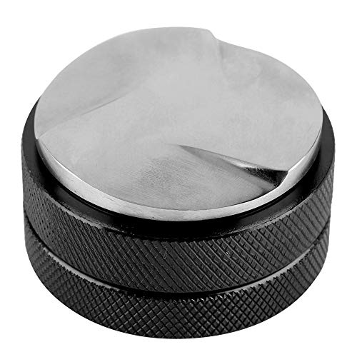 Distribuidor de café inteligente de acero inoxidable con base de 58 mm con tres pendientes anguladas herramienta niveladora para café expreso (negro)