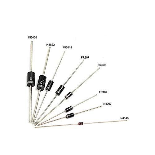 DollaTek Juego de 100Pcs 8 Valores Rectificador Diodos Juego de Surtido para Arduino (25 x 1N4148, 25 x 1N4007, 10 x 1N5819, 10 x 1N5399, 10 x FR107, 10 x FR207, 5 x 1N5408, 5 x 1N5822) DollaTek Juego de 100Pcs 8 Valores Rectificador Diodos Juego de Surtido para Arduino (25 x 1N4148, 25 x 1N4007, 10 x 1N5819, 10 x 1N5399, 10 x FR107, 10 x FR207, 5 x 1N5408, 5 x 1N5822)