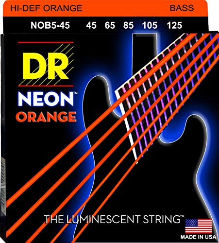 DR Strings HI-DEF NEON Bass Guitar Strings (NOB5-45)