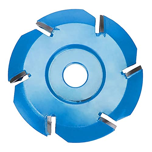 Dyna-Living - Disco para tallar madera, acero de tungsteno duro de 90 mm, para amoladora angular, disco de madera con orificio de 16 mm y 6 dientes para dar forma, color azul