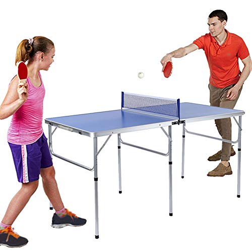 Ejoyous Mesa de Tenis de Mesa, Mesa de Ping Pong Plegable Juego de Tenis de Mesa Interior 2 Raquetas 3 Pong Fácil de almacenar y Duradero 152 x 76 x 76 cm