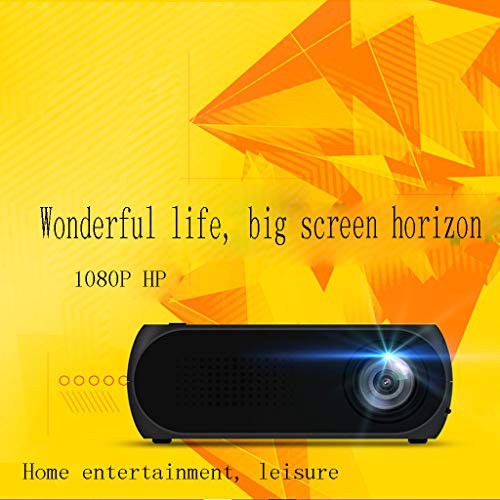 El Proyector LED Portátil HD 1080P Puede Leer Disco U, Tarjeta TF, Decodificador De DVD con Conexión AV, con Computadora con Conexión De Cable HDMI para Viajes De Entretenimiento En El Hogar,Negro