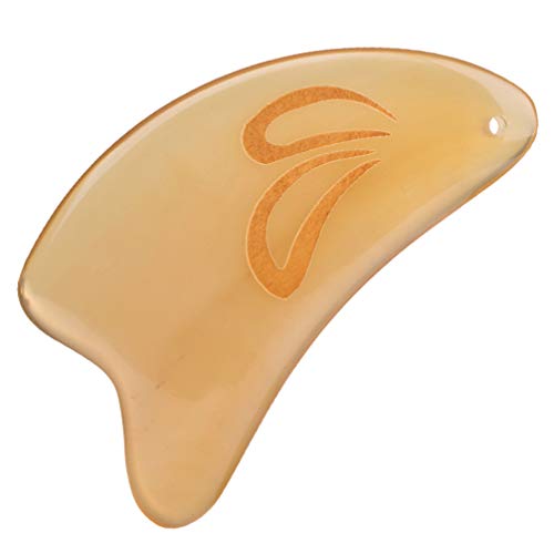 EXCEART 1 Pieza de Herramienta de Masaje Guasha Herramienta Facial Tabla de Piedra Natural para Tratamiento de Acupuntura de SPA (Naranja)