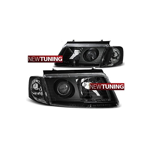 Faros delanteros para VW Passat B5 3B del 11/96 al 08/00 H7/H7, color negro Faros delanteros para VW Passat B5 3B del 11/96 al 08/00 H7/H7, color negro