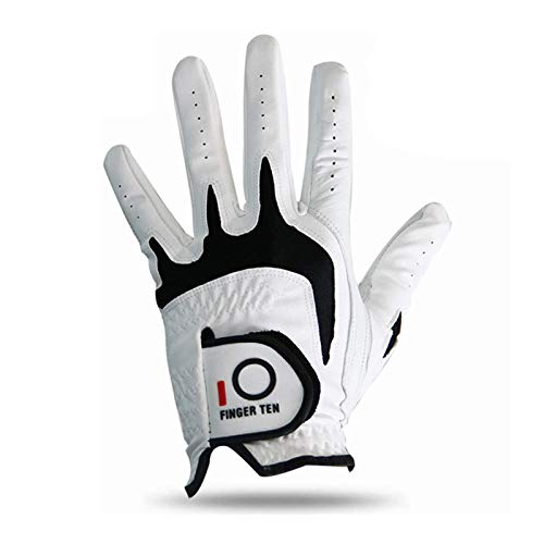 FINGER TEN Guantes de Golf para Hombres, Juego de Paquete de Golf para diestros, para diestros, Agarre de Cuero Cabretta para Todo Clima, Pequeño Mediano ML Grande XL Talla FINGER TEN Guantes de Golf para Hombres, Juego de Paquete de Golf para diestros, para diestros, Agarre de Cuero Cabretta para Todo Clima, Pequeño Mediano ML Grande XL Talla