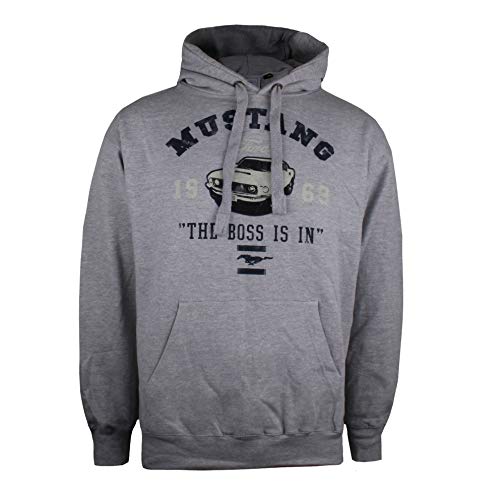 Ford Mustang The Boss Is In Hoodie Sudadera con Capucha, Marga Gris, Grande para Hombre