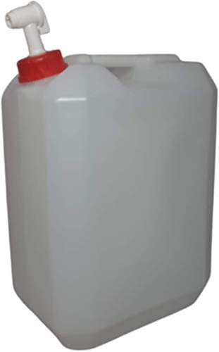 Garrafa Grifo 25 litros Agua Camper Aceite contenedor Transparente Boca Ancha Ideal para Agua Gasolina químicos depósito Aire Acondicionado Camping Furgoneta Camper Uso Alimentario (1Garrafa)