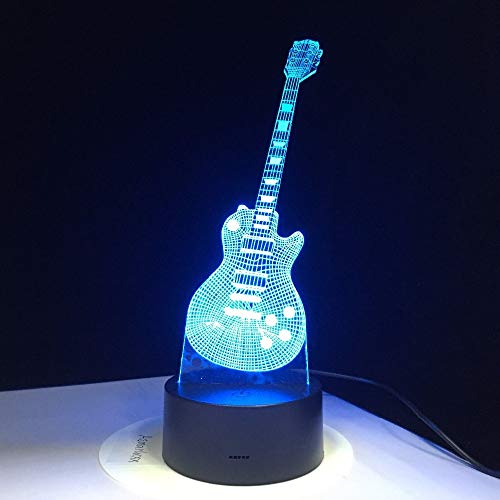 Guitarra eléctrica luz Colorida lámpara de Mesa bebé sueño Noche luz música Control táctil o Control Remoto Regalo para niños